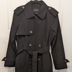 LONDON FOG Ladies Black Belted Maxi Trench Coat NWT  Large